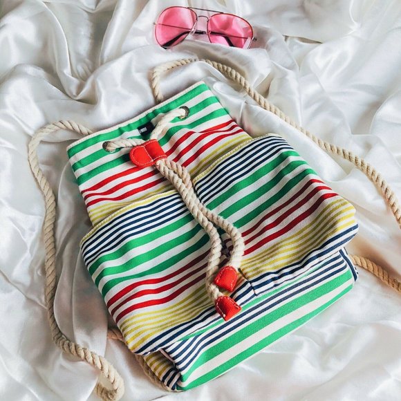 Vintage 90's Tommy Hilfiger Striped Bag - Picture 2 of 12